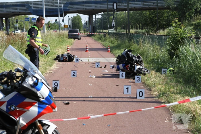 Motoragent betrokken geraakt bij een ongeluk