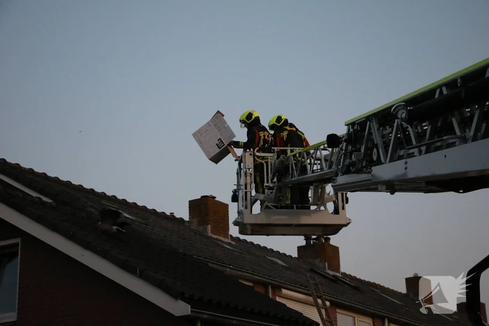 Brandweer ingezet voor gans op dak van schuur