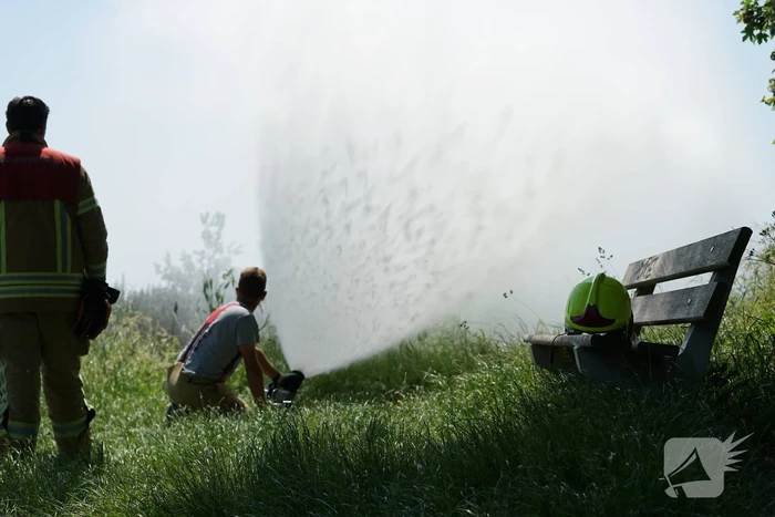 Meters in vlammen opgegaan bij brand in recreatiegebied De Vliegers
