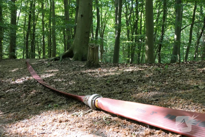 Brandweer blust smeulende delen in duingebied