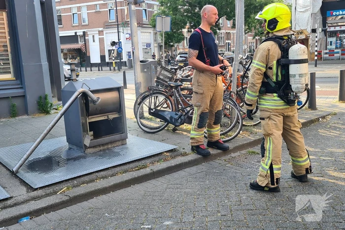 Brand in container snel onder controle