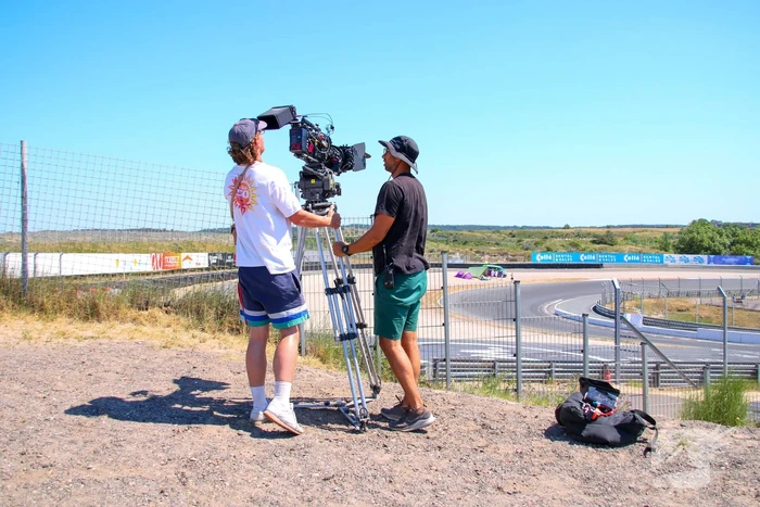 Video opnamen voor radio 538 op circuit Zandvoort voor maken promo filmpje voor komende f1 race in september