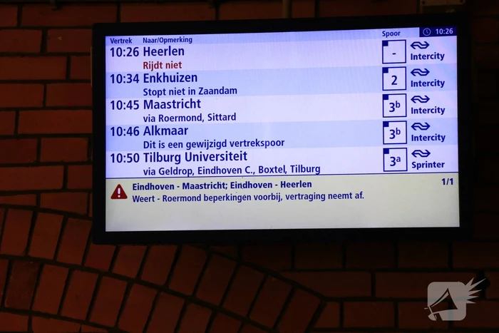 Treinverkeer ontregeld wegens storing