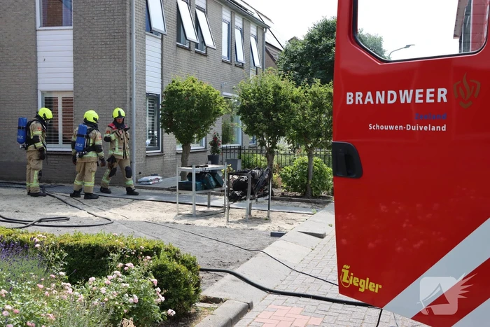 Brand in garage snel geblust