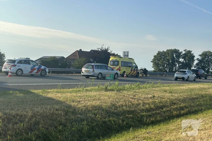 Eenzijdig ongeval motorrijder op snelweg