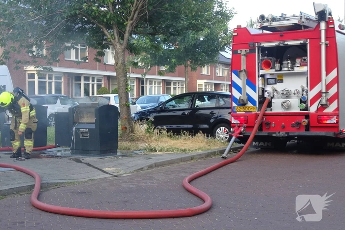 Brand in ondergrondse vuilcontainer