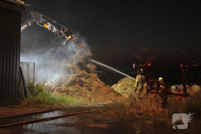 Brand in opslagloods op boerenerf