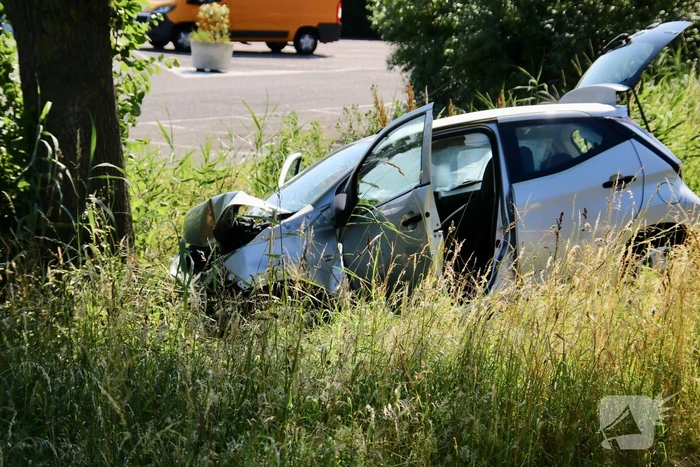 Automobilist frontaal in botsing met boom