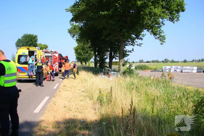 Automobilist frontaal in botsing met boom