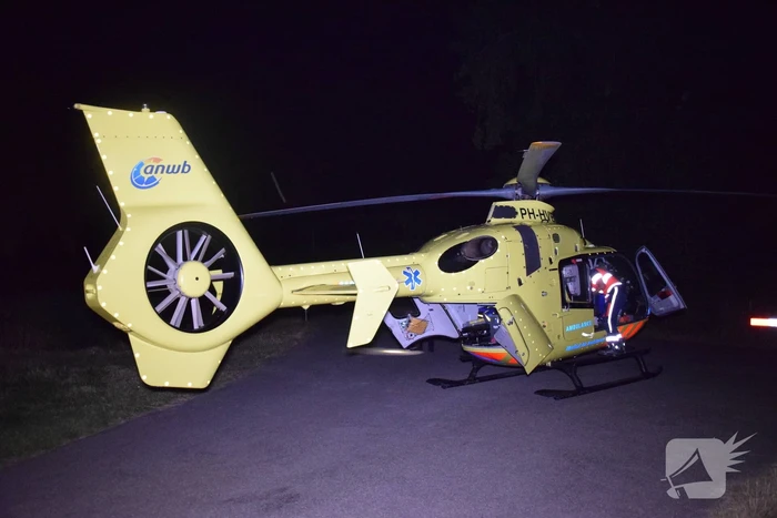 Nachtelijke inzet van traumahelikopter in polder