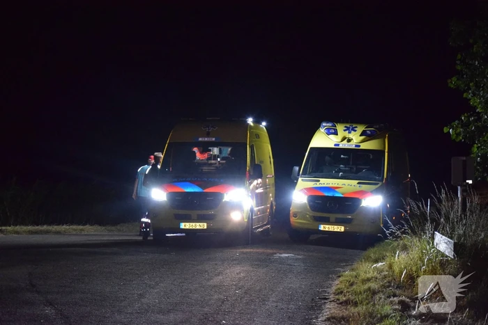 Nachtelijke inzet van traumahelikopter in polder
