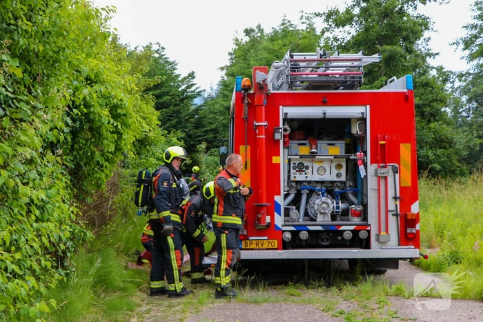 Stapel hout afgebrand