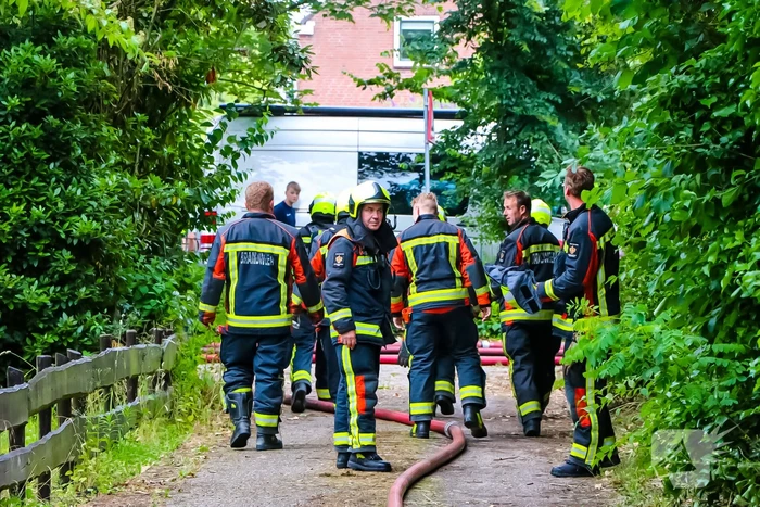 Stapel hout afgebrand