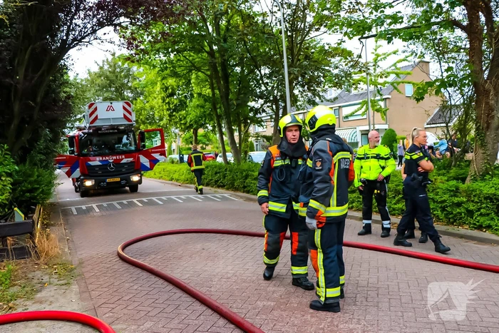 Stapel hout afgebrand