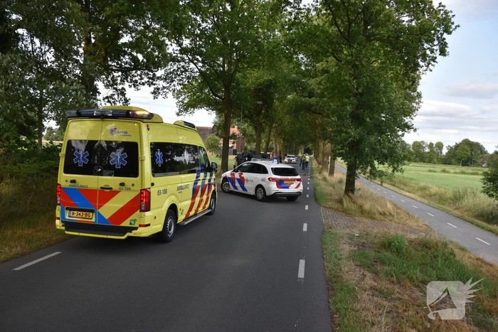 Auto crasht tegen boom, bestuurder gewond