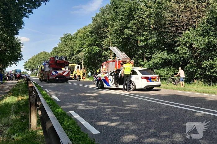 Bestuurder bestelbus raakt van de weg en belandt in bosschage