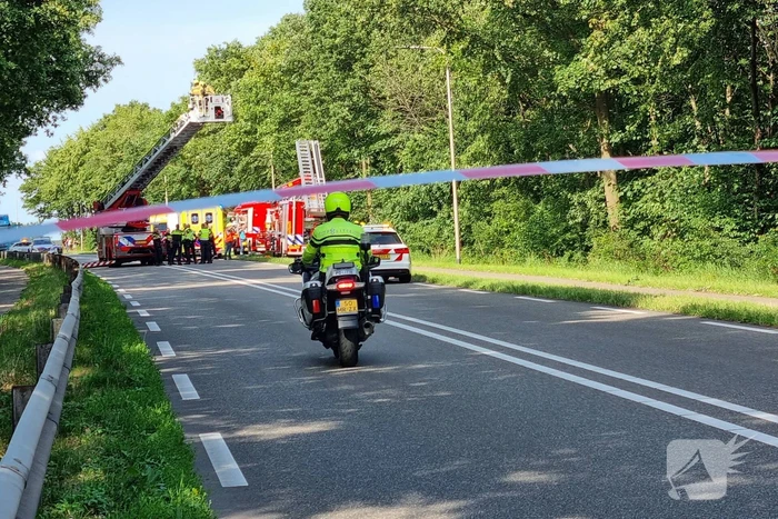 Bestuurder bestelbus raakt van de weg en belandt in bosschage