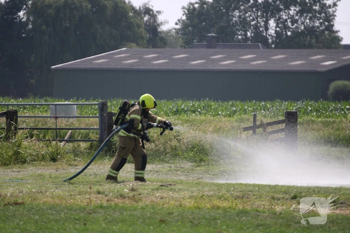 Tractor gaat in vlammen op