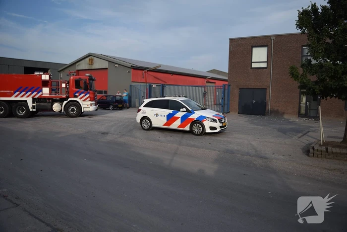 Brand in container van recyclingbedrijf