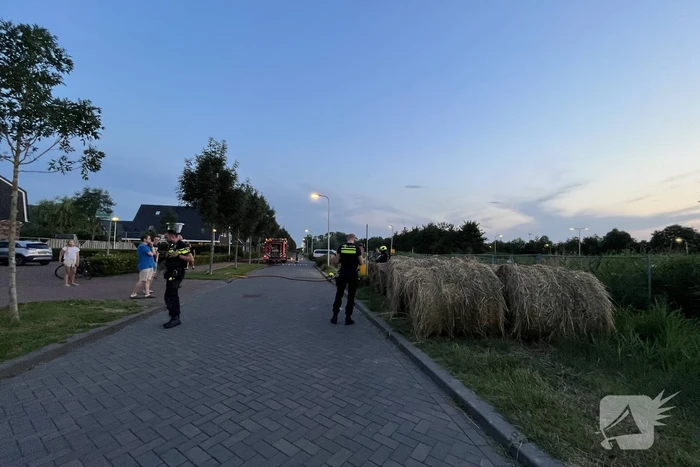 Langdurige klus bij brand in hooibalen
