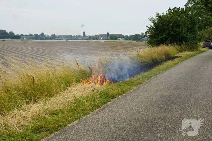 Stuk berm in brand