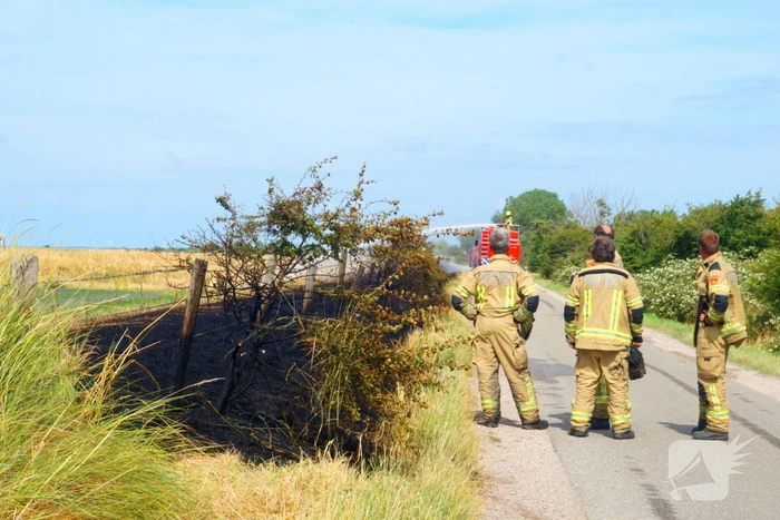 Brandweer blust flinke bermbrand