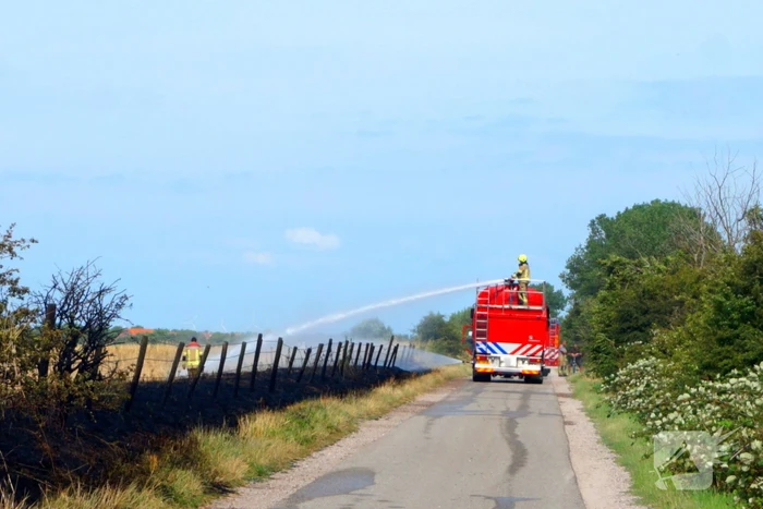 Brandweer blust flinke bermbrand