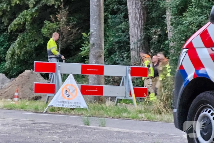 Hoofdgasleiding lek door werkzaamheden