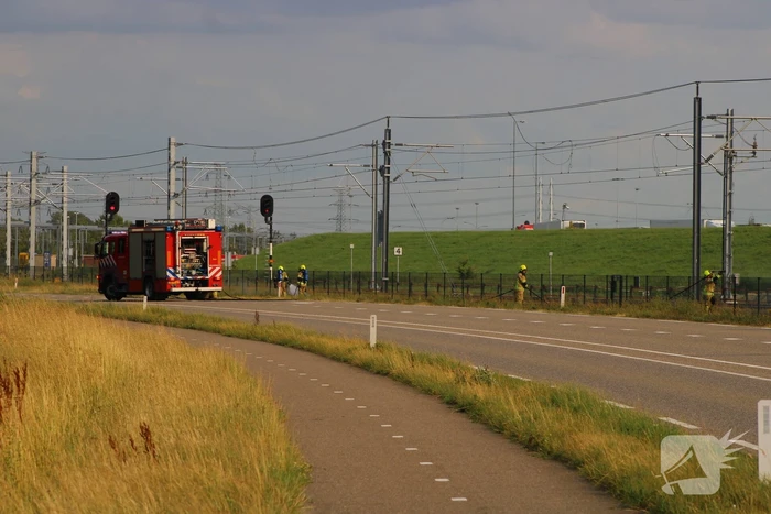 Flink stuk berm in brand