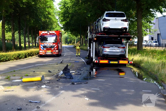 Vrachtwagen lekt honderden liters diesel na botsing