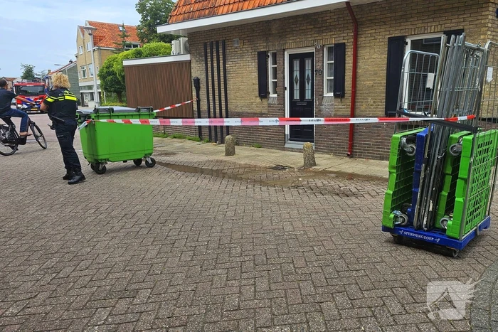 Straat af nadat water uit de grond komt