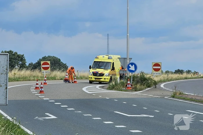 Automobilist ramt lantaarnpaal