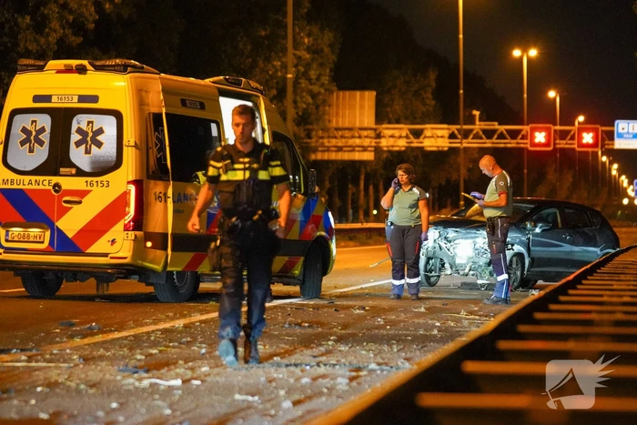 Auto verliest motor bij enkelzijdig ongeval