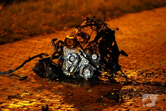Auto verliest motor bij enkelzijdig ongeval