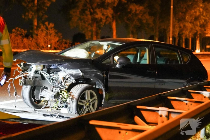 Auto verliest motor bij enkelzijdig ongeval