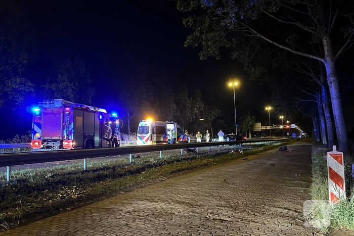 Auto verliest motor bij enkelzijdig ongeval