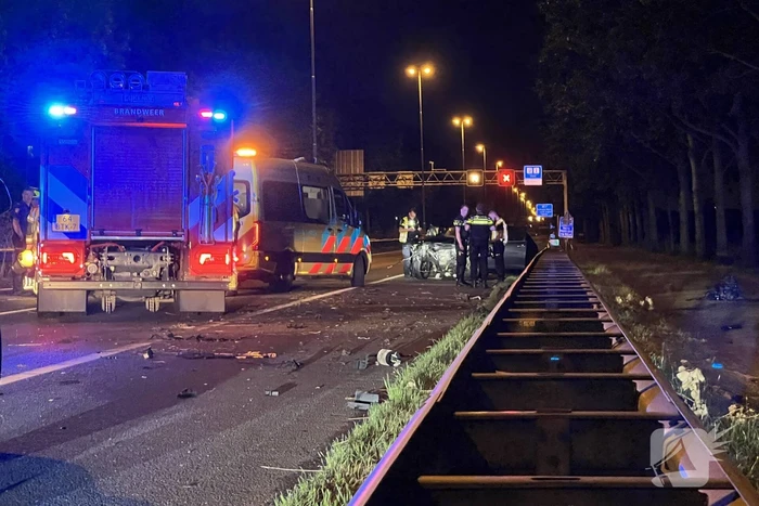 Auto verliest motor bij enkelzijdig ongeval
