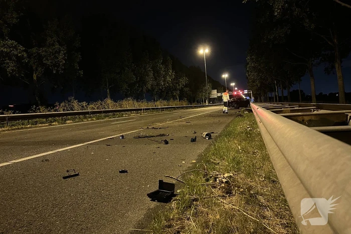 Auto verliest motor bij enkelzijdig ongeval
