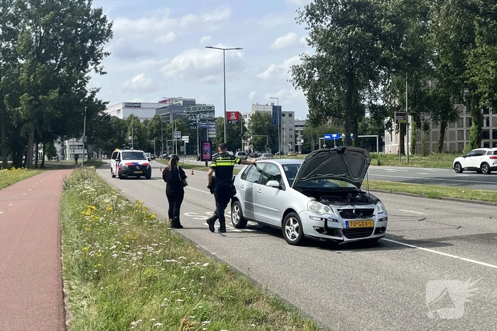 Automobilist raakt van de weg en ramt verkeersbord