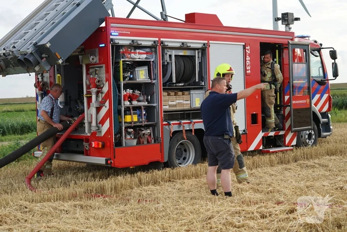 Beginnende brand maaidorser snel onder controle