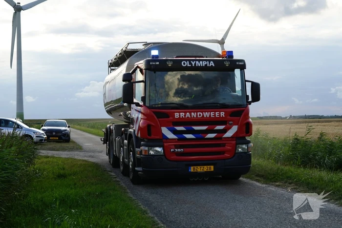Beginnende brand maaidorser snel onder controle