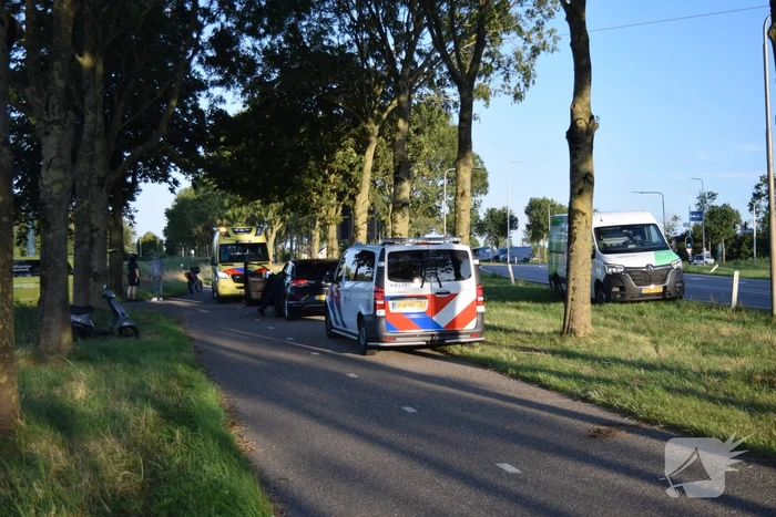 Ongeval met scooterrijder op fietspad