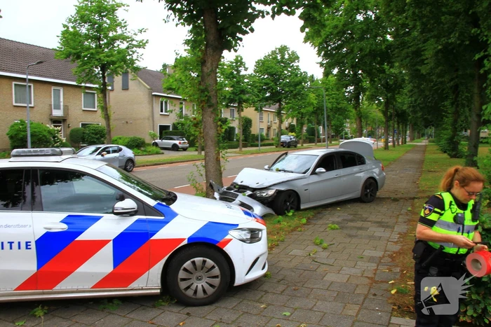 Auto botst frontaal tegen boom, bestuurder spoorloos