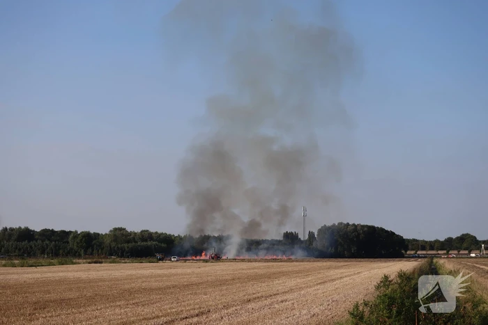Grote brand op weiland