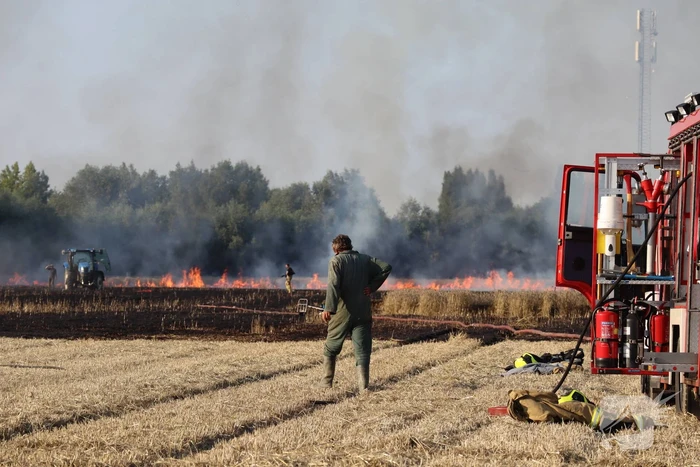 Grote brand op weiland