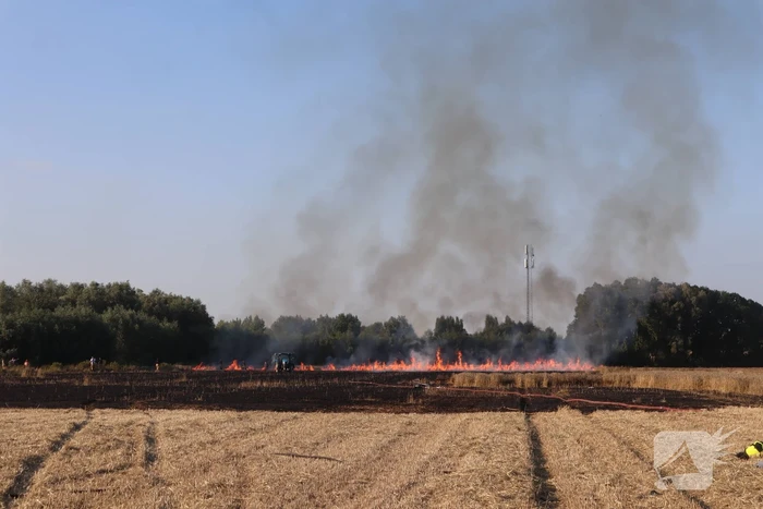 Grote brand op weiland