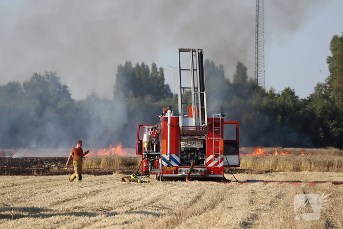 Grote brand op weiland
