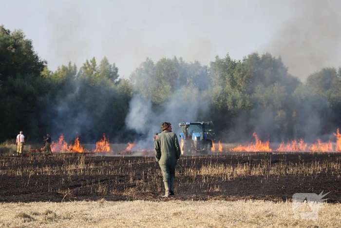 Grote brand op weiland