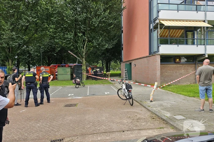 Brand in kelderbox van flatgebouw