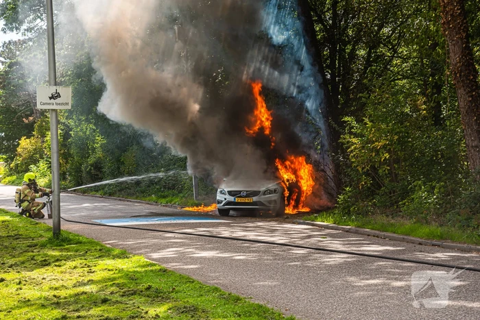 Auto rijdend in brand gevlogen